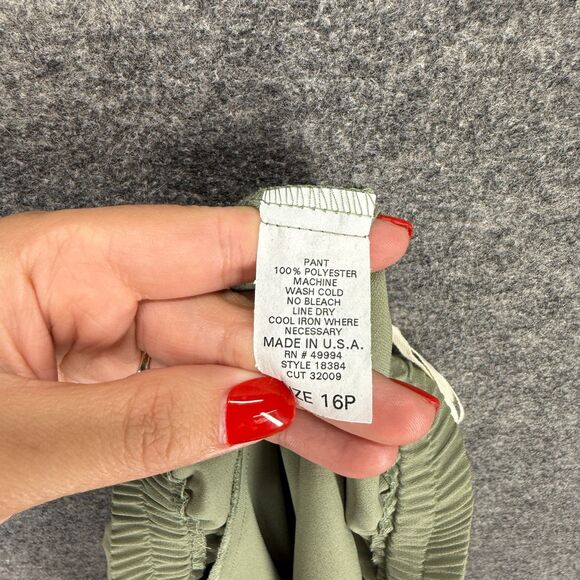 R&M Richards Dress Pants Women 16P Petite Gray High Rise Pleated Elastic Waist - Picture 7 of 8